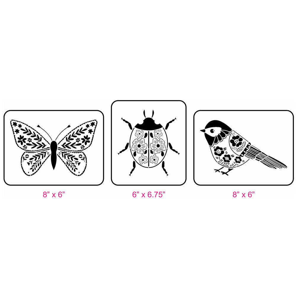 Folk Art Critters Stencil Set - JRV