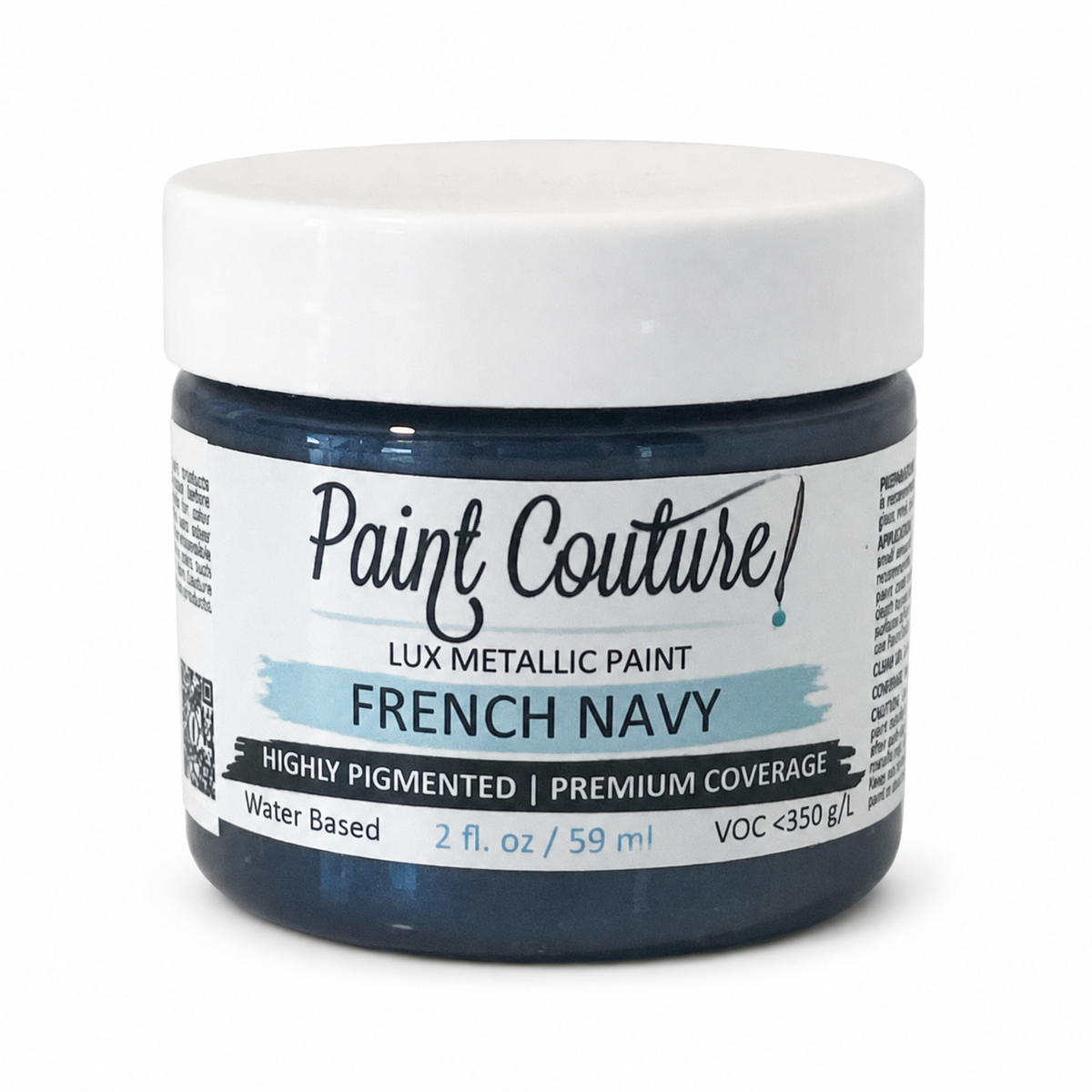 French Navy Lux Metallic Paint by Paint Couture - Silky Satin Finish