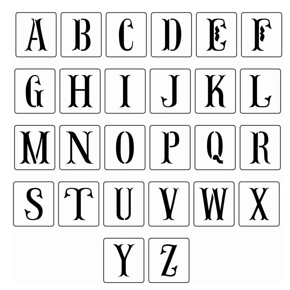 French Style Monogram Letters Stencil Set - JRV