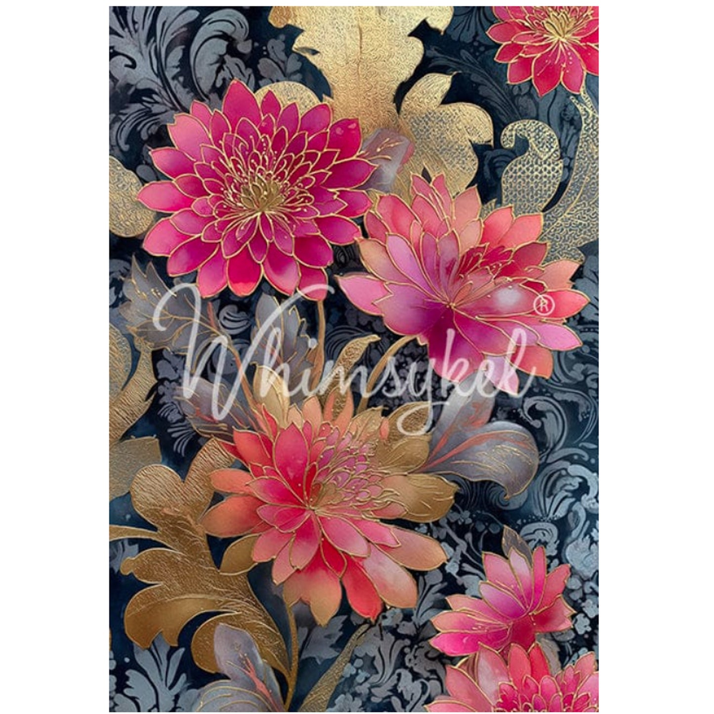 Gilded Flowers Parrot Paradise Decoupage Paper - 29" x 21" 18 lb