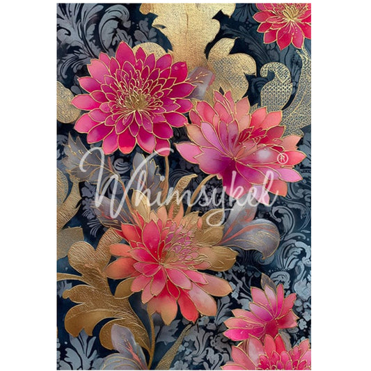 Gilded Flowers Parrot Paradise Decoupage Paper - 29" x 21" 18 lb