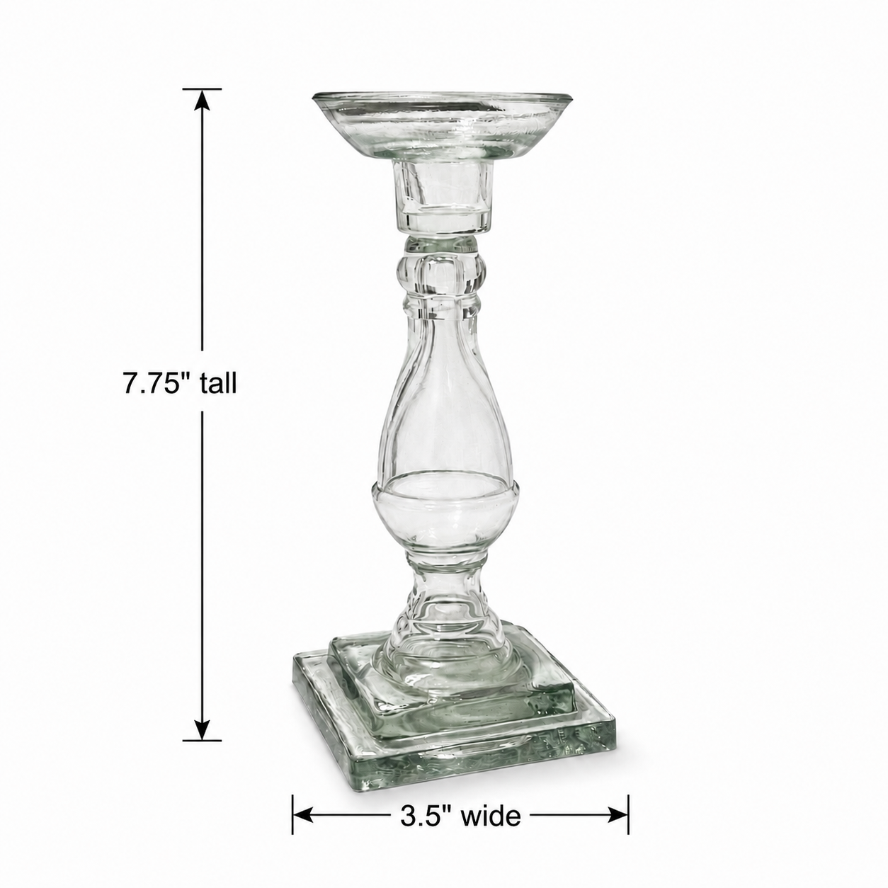 CTW Clear Glass Taper Candle Holder - Vintage-Inspired Candlestick