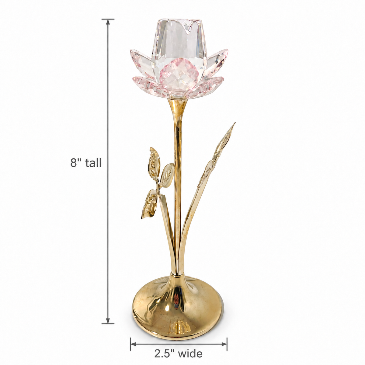 Vintage Godinger Shannon Crystal Rose Sculpture – Silver Plate Base
