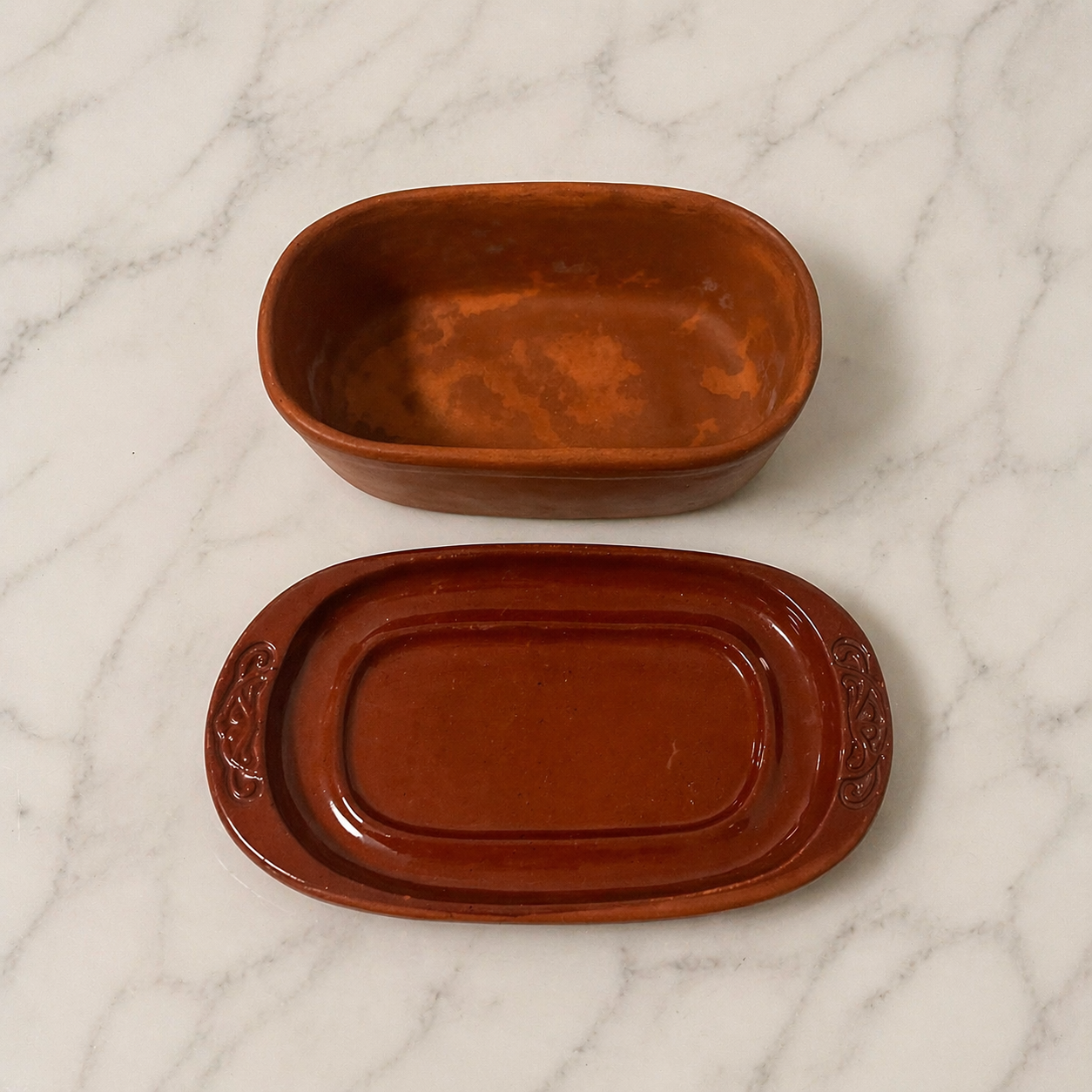 Vintage Gourmet Topf Terracotta Butter Keeper - Cow Design USA 1979
