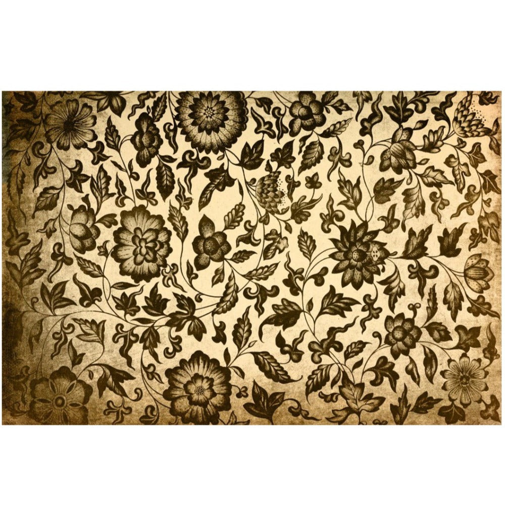 Roycycled Treasures Grungy Floral Decoupage Paper - 20" x 30"