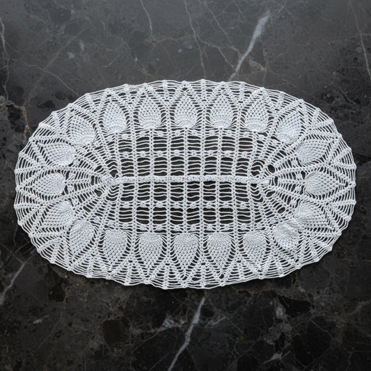 Hand Crochet White Doily - Vintage