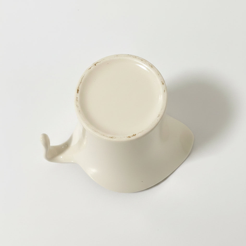 Vintage Harker Coronet Creamer - Ivory & Green 6oz Pitcher USA 1960s