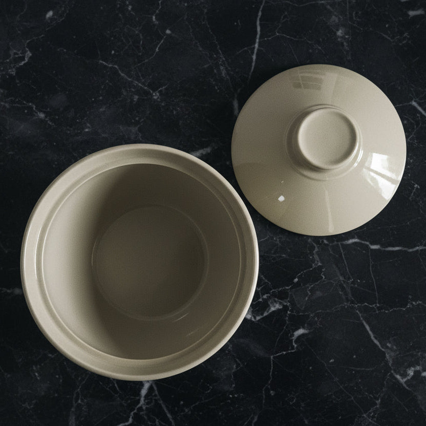 1950s Harker Shell Pink 1.5 Quart Covered Stoneware Casserole