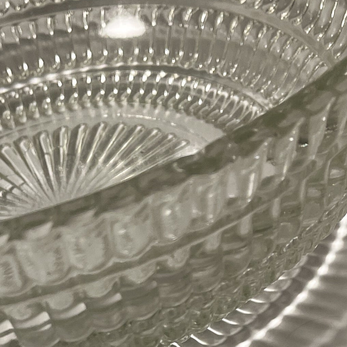 Vintage Hazel Atlas Beehive Clear Glass Serving Bowl with Handles