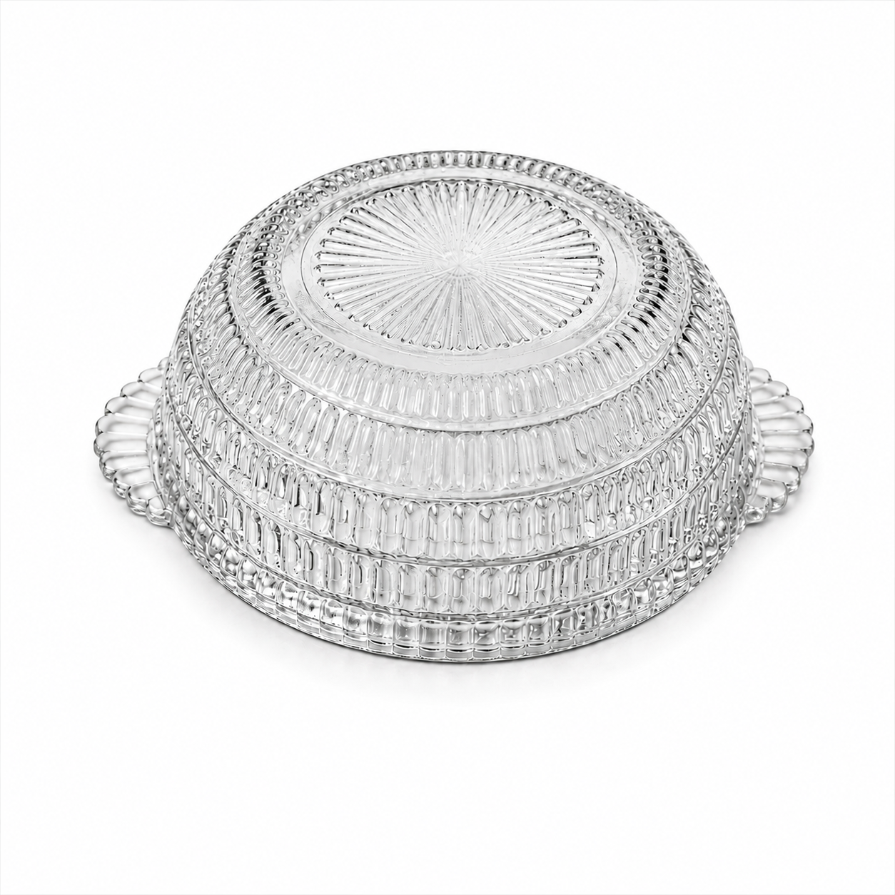 Vintage Hazel Atlas Beehive Clear Glass Serving Bowl with Handles