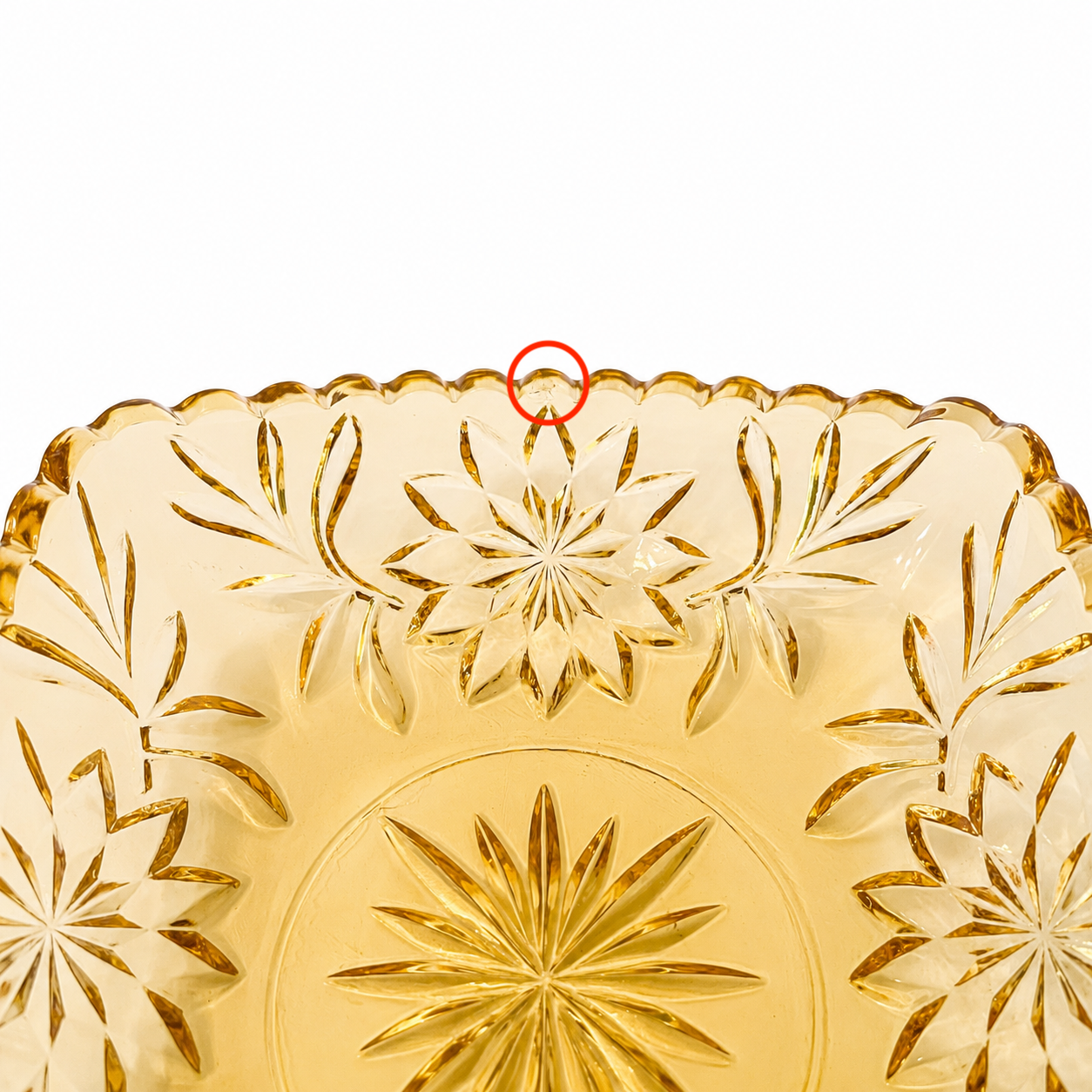 1960s Hazel-Atlas Prescut Star & Fan Gold Square Dish - Made in USA
