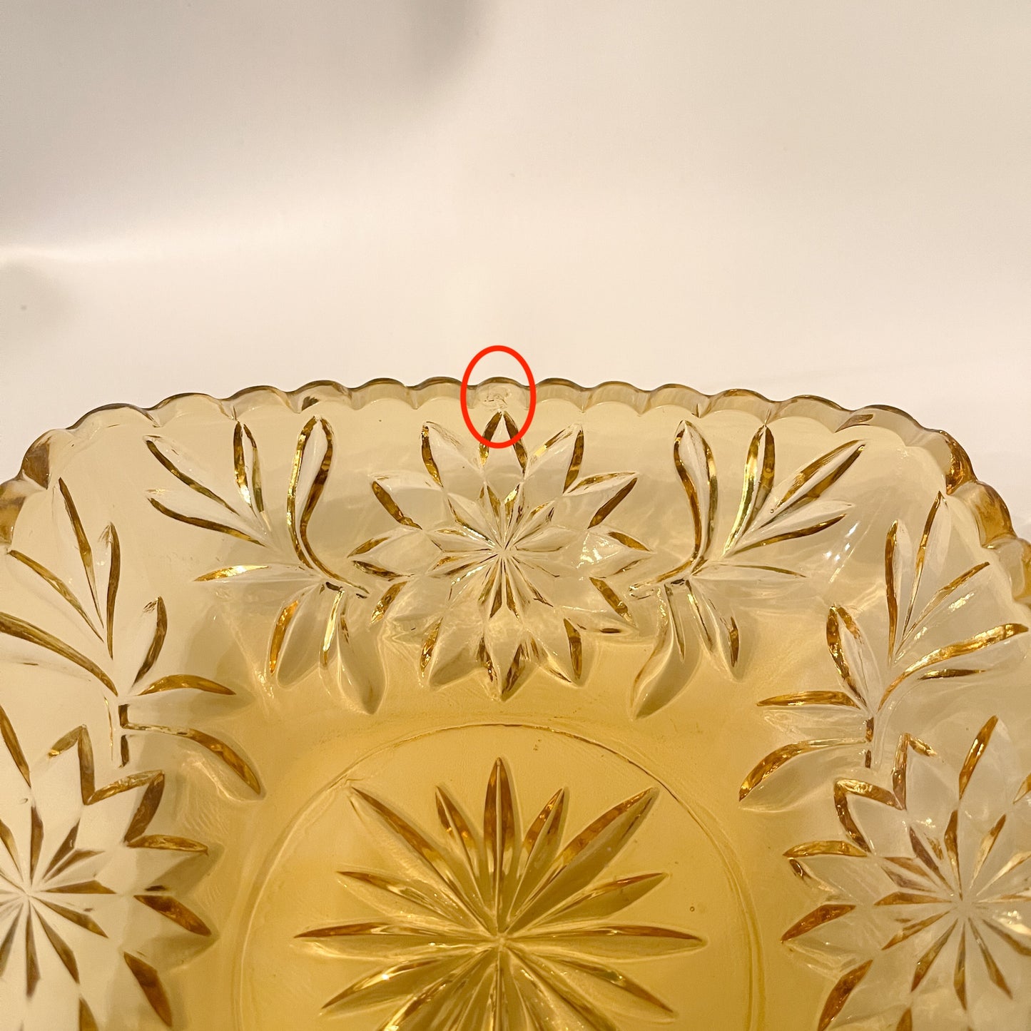 1960s Hazel-Atlas Prescut Star & Fan Gold Square Dish