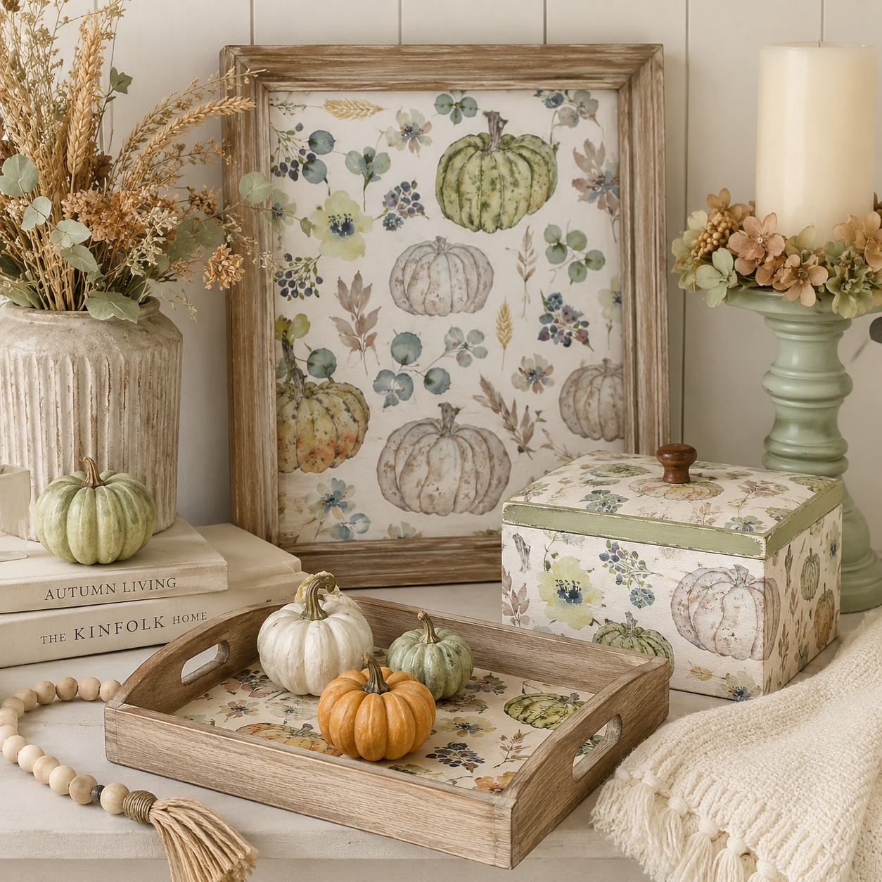 Roycycled Treasures Heirloom Pumpkins Decoupage Paper - 20" x 30"