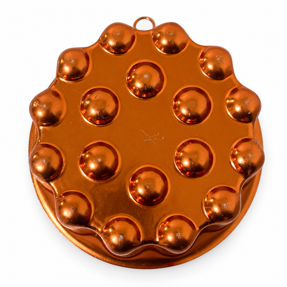 Vintage Copper-Tone Aluminum Hobnail-Style Gelatin Mold 4 Cups - USA