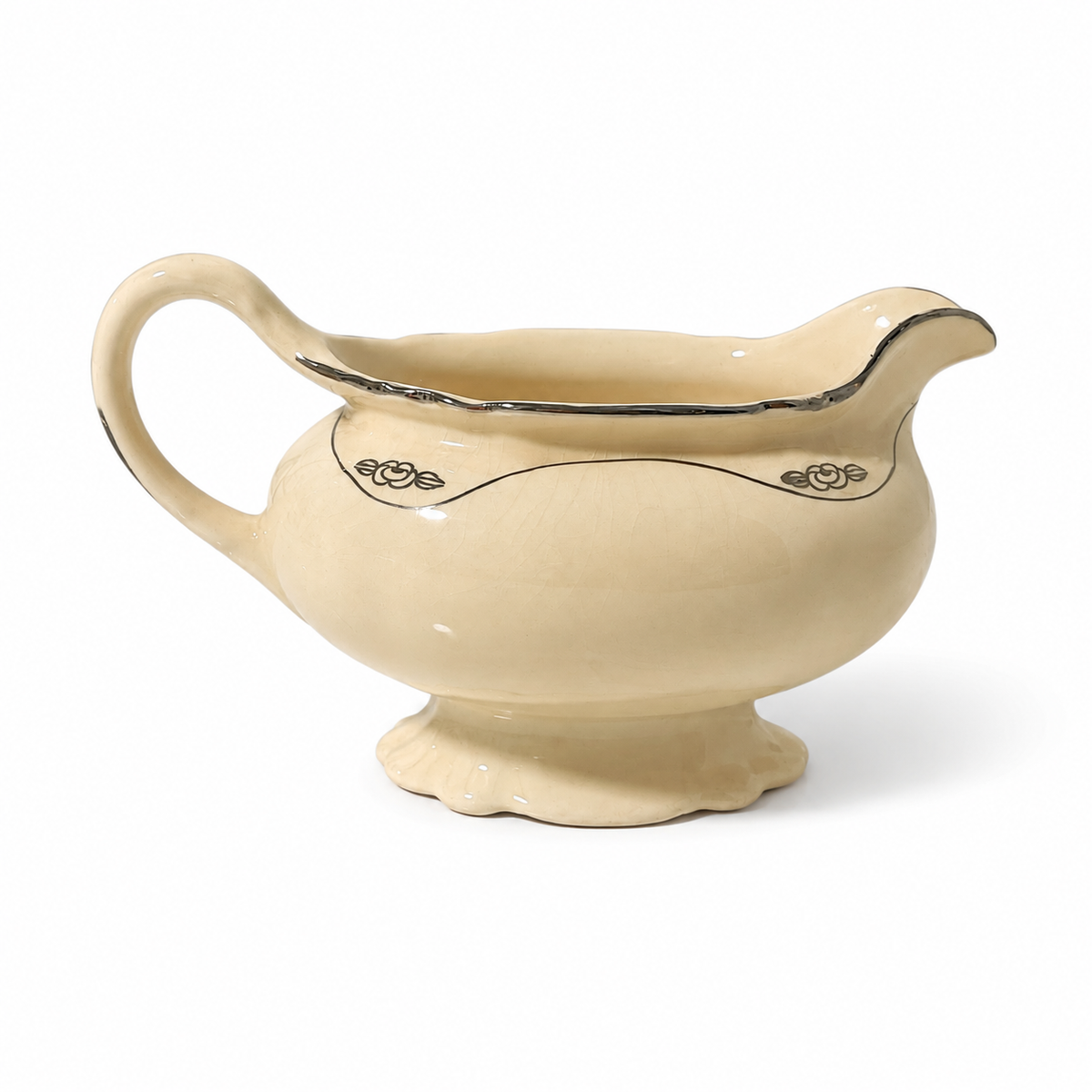 1960s Homer Laughlin Silver Rose Patrician Creamer - Made in USA