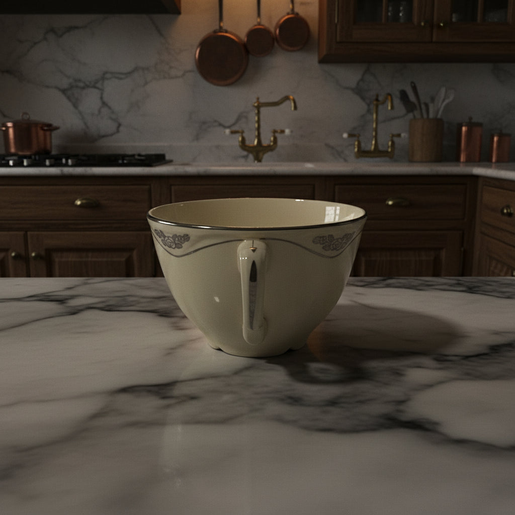 1960s Homer Laughlin Silver Rose Patrician Flat Cup