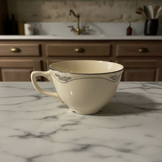 1960s Homer Laughlin Silver Rose Patrician Flat Cup