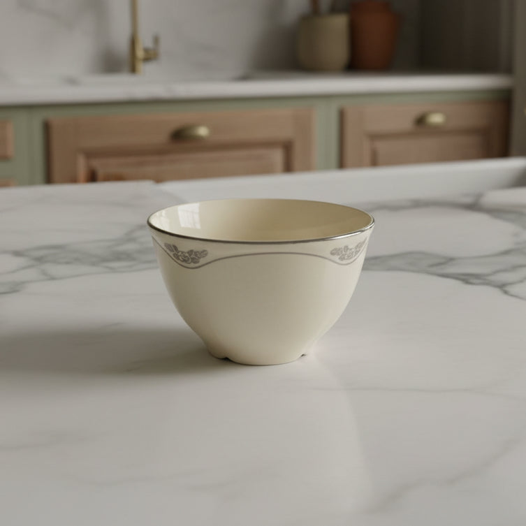 1960s Homer Laughlin Silver Rose Patrician Flat Cup