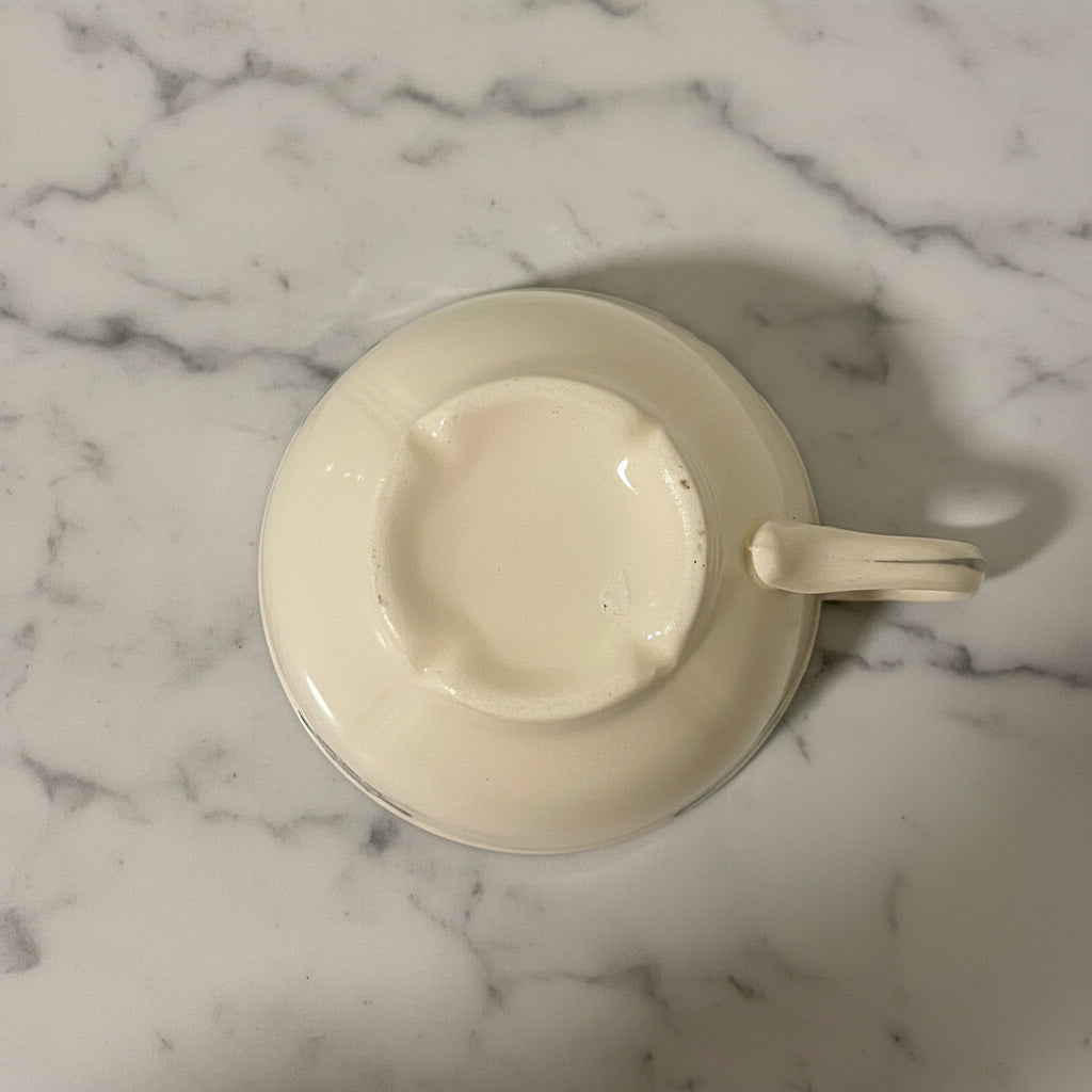 1960s Homer Laughlin Silver Rose Patrician Flat Cup