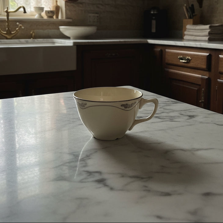 1960s Homer Laughlin Silver Rose Patrician Flat Cup