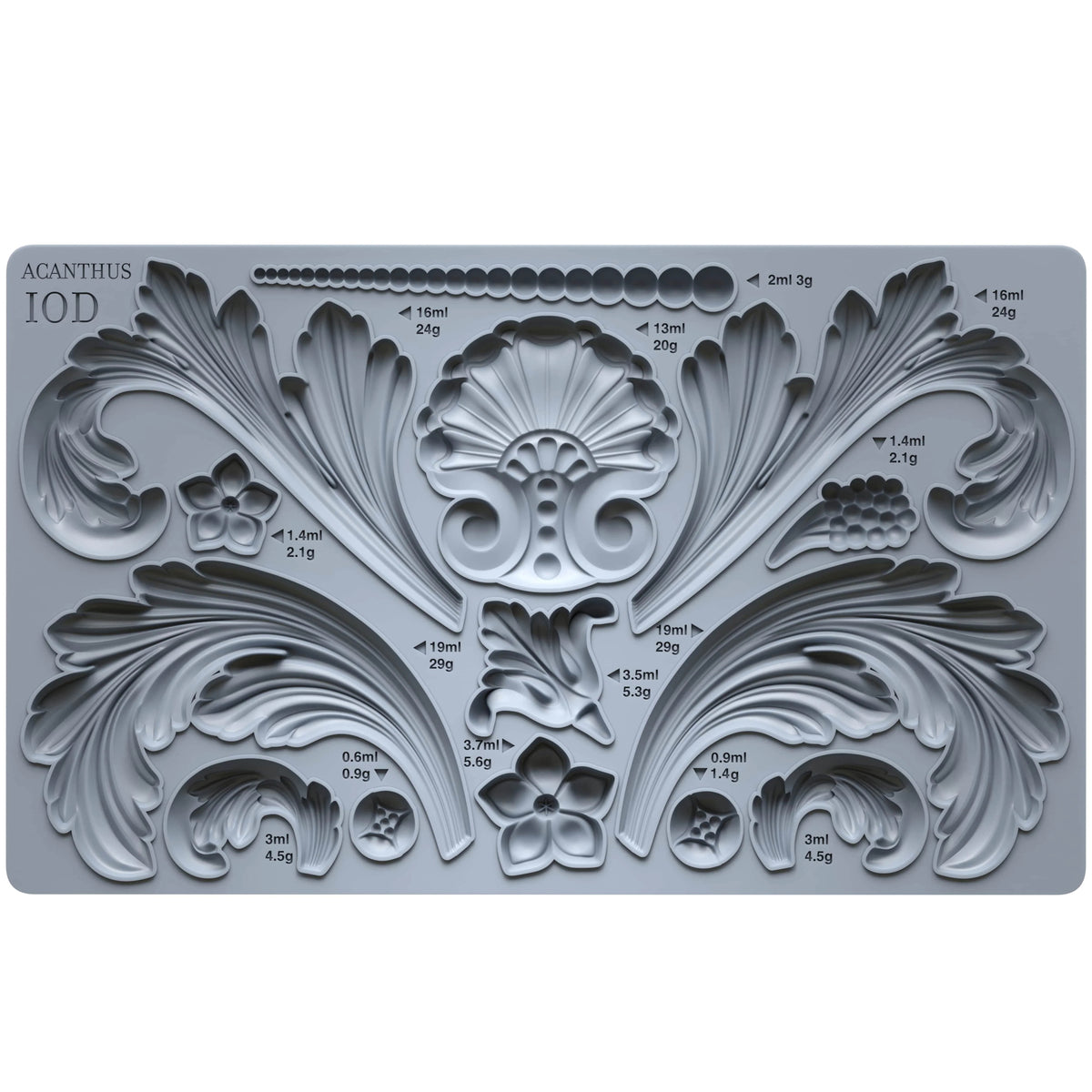 IOD Acanthus Scroll Decor Mould by Iron Orchid Designs - 6x10 Silicone