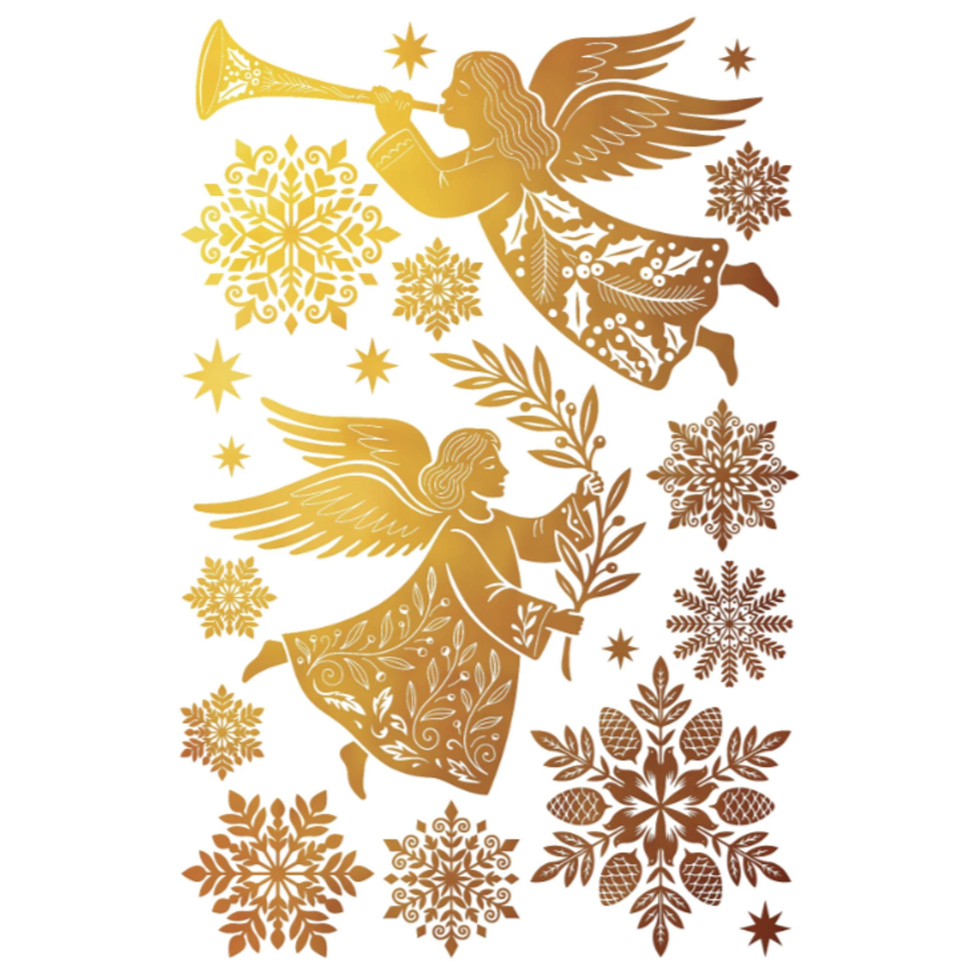 IOD Angels Sing Foil Decor Transfer by Iron Orchid Designs - 8 Sheets