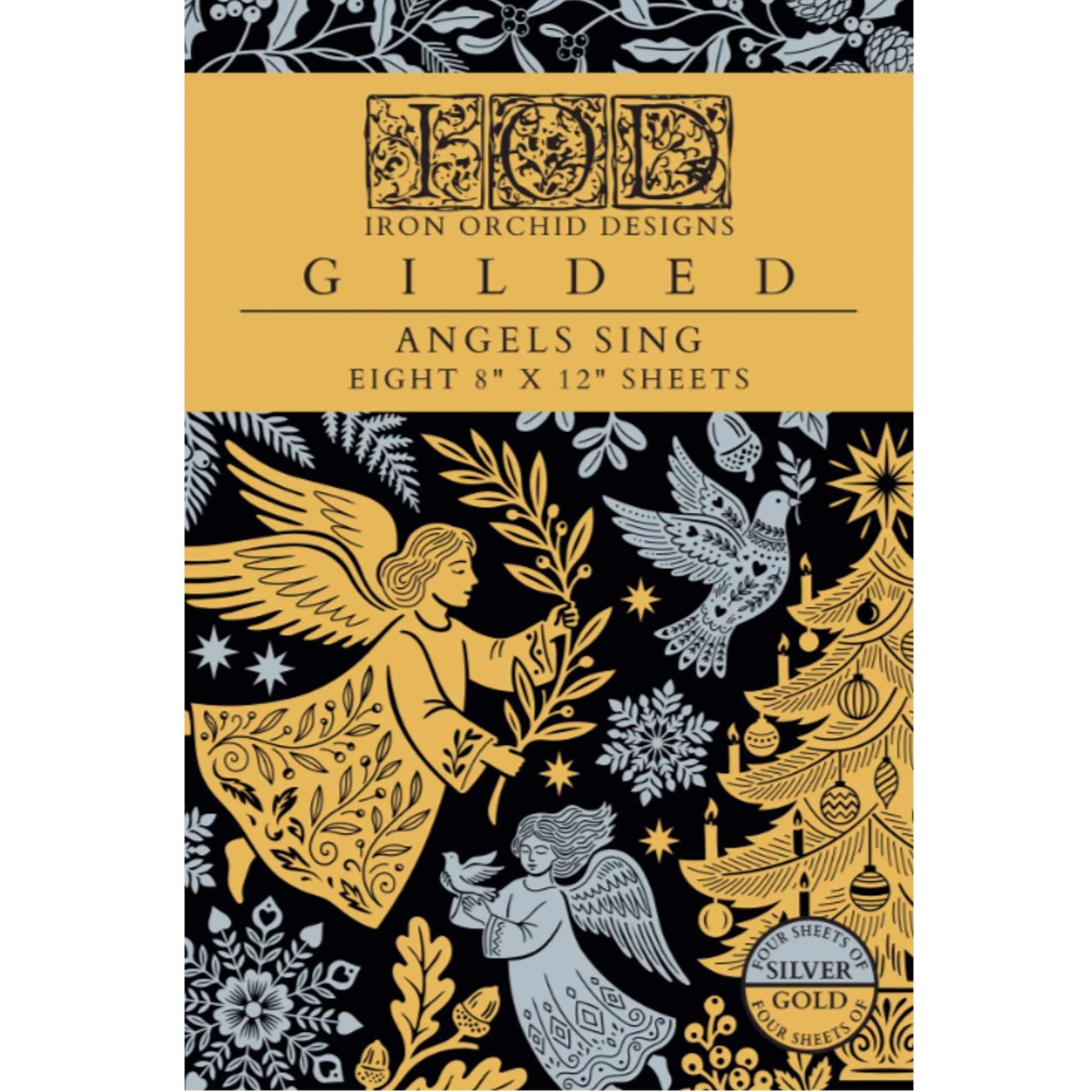 IOD Angels Sing Foil Decor Transfer by Iron Orchid Designs - 8 Sheets