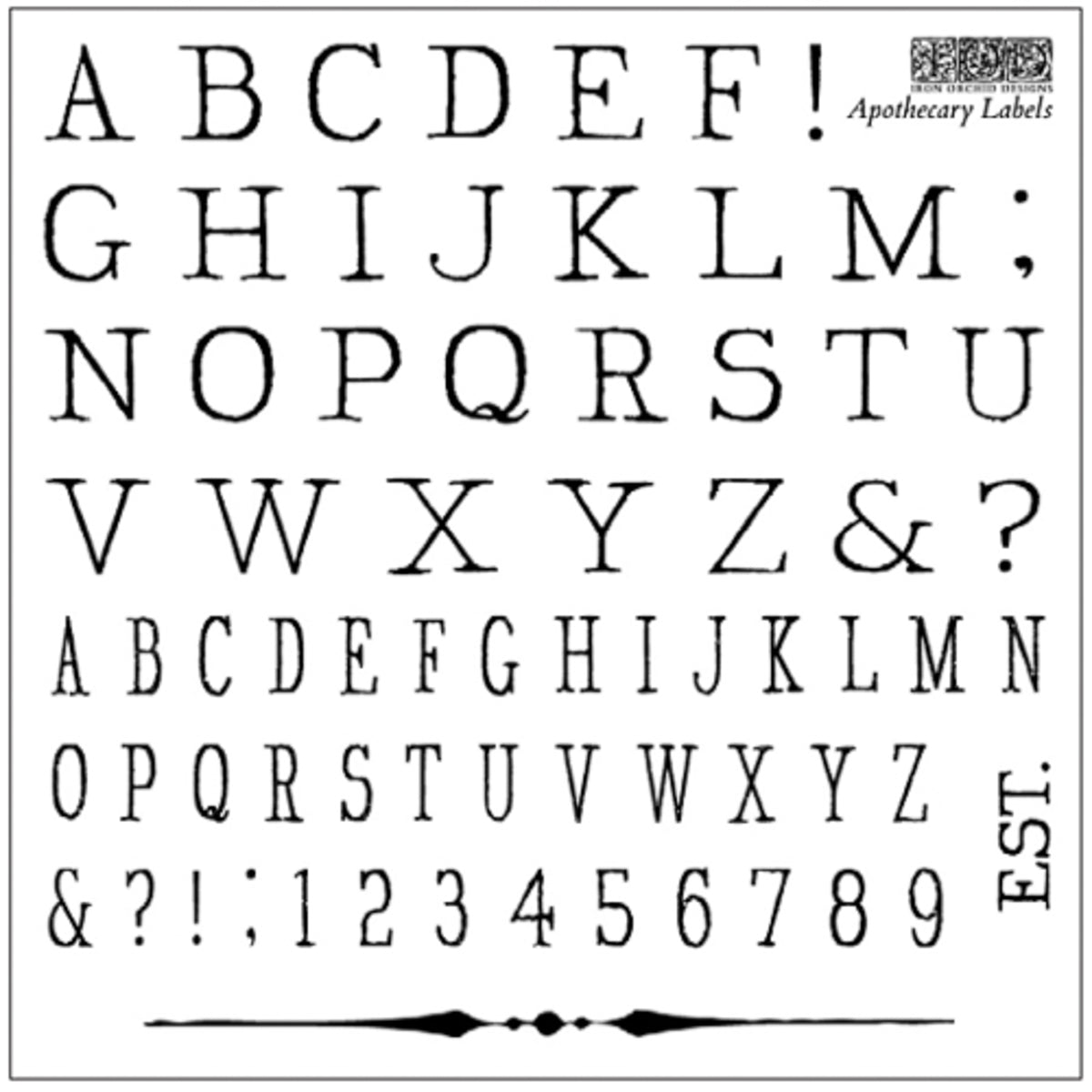 IOD Apothecary Labels Decor Stamp by Iron Orchid Designs - 4 Sheets