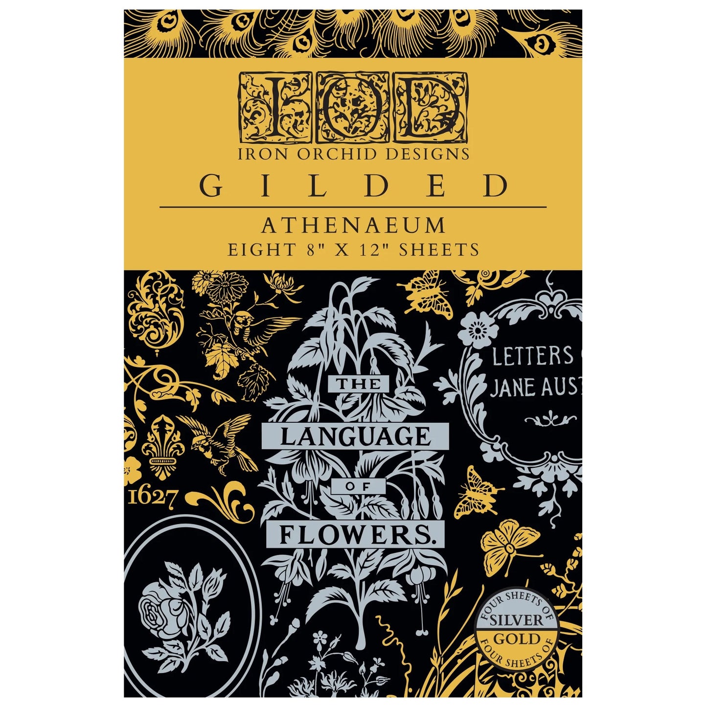 IOD Athenaeum Gilded Decor Transfer by Iron Orchid Designs - 8 Sheets