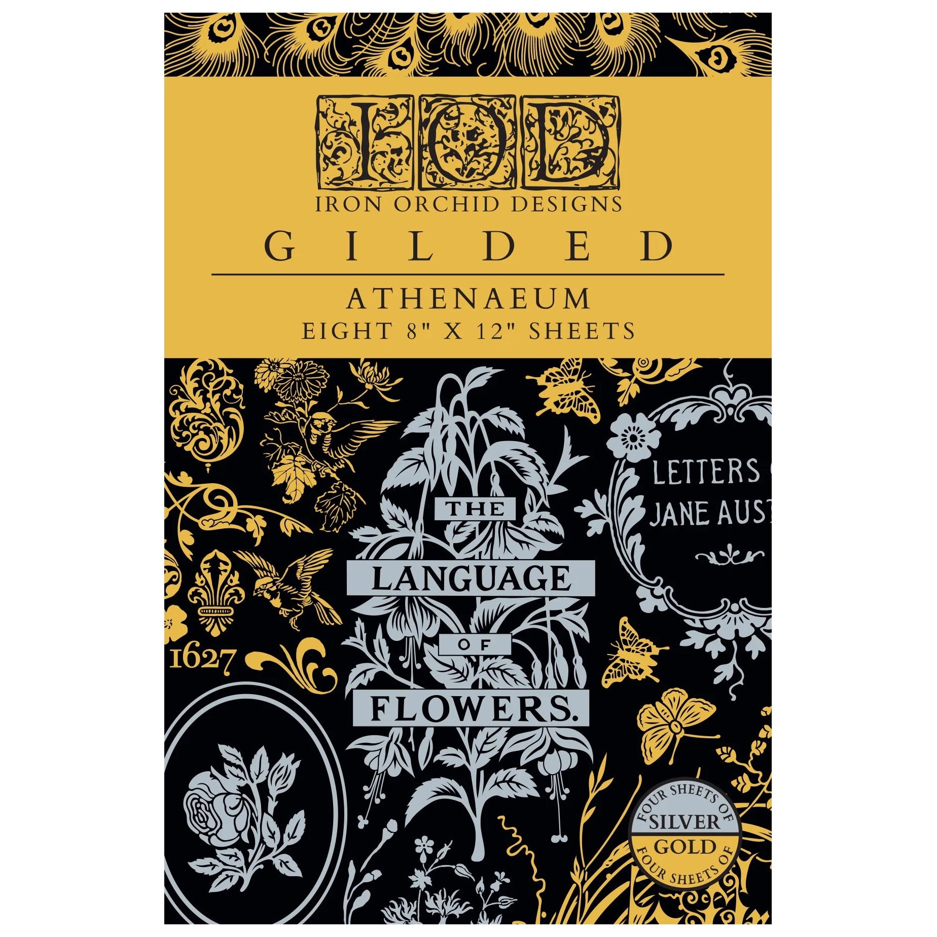 IOD Athenaeum Gilded Decor Transfer by Iron Orchid Designs - 8 Sheets