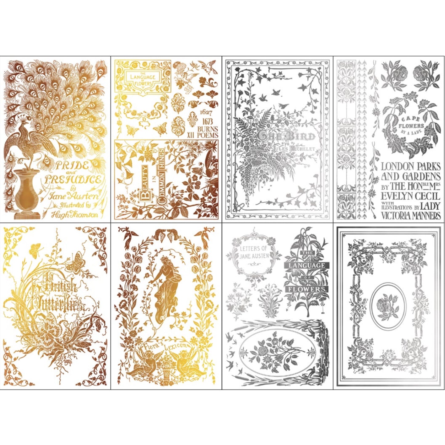 IOD Athenaeum Gilded Decor Transfer by Iron Orchid Designs - 8 Sheets