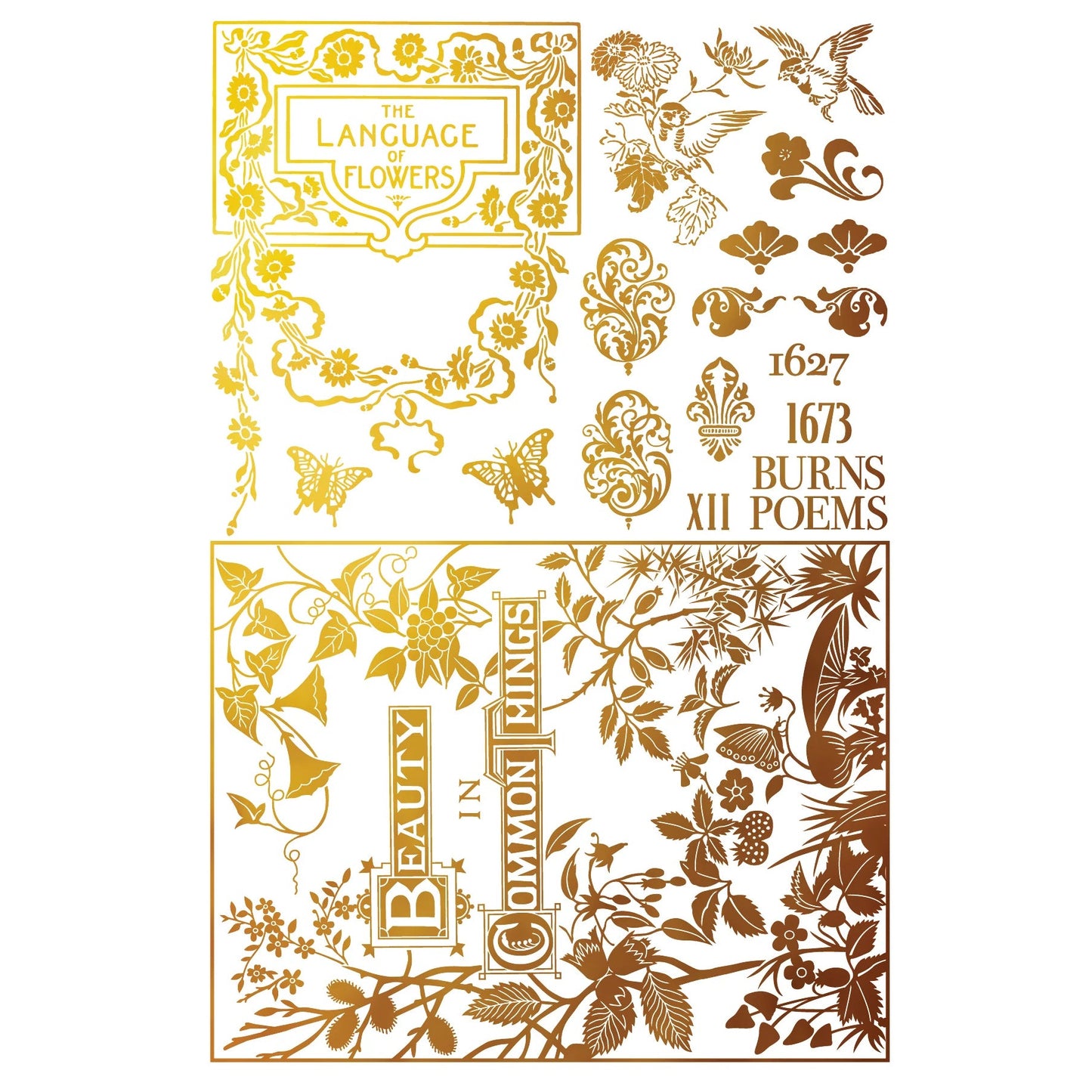IOD Athenaeum Gilded Decor Transfer by Iron Orchid Designs - 8 Sheets