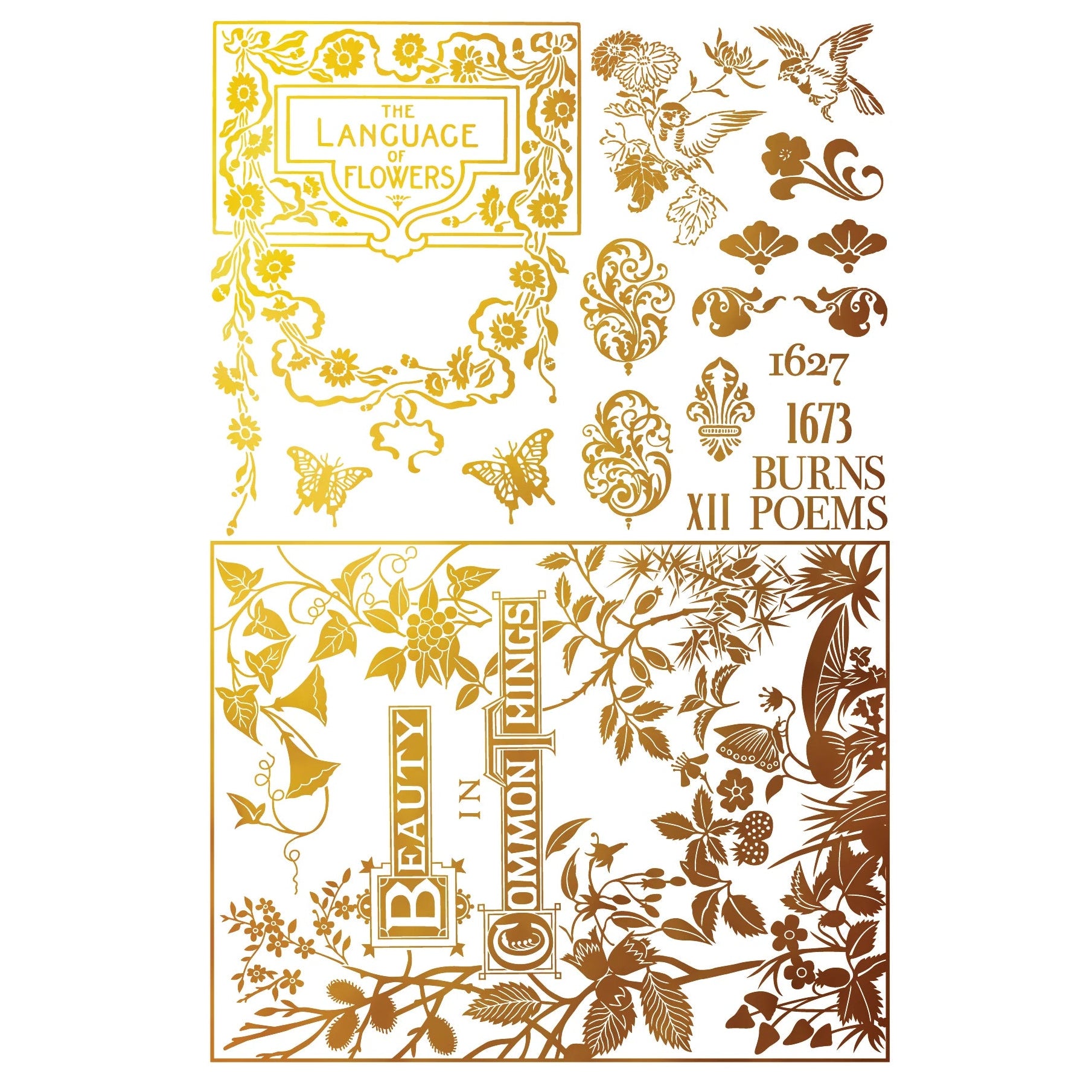 IOD Athenaeum Gilded Decor Transfer by Iron Orchid Designs - 8 Sheets