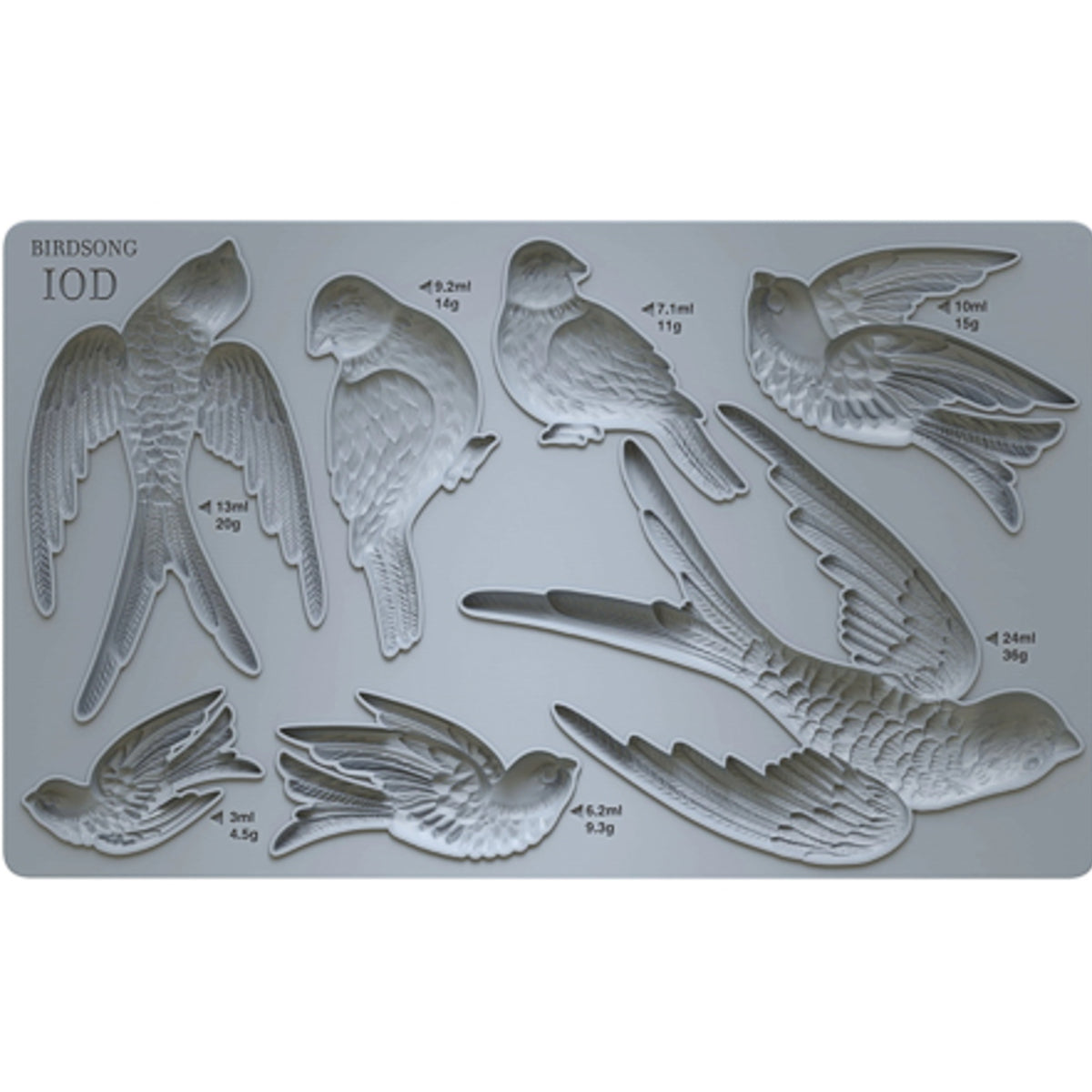 IOD Birdsong Decor Mould by Iron Orchid Designs - 6x10 Silicone Mold