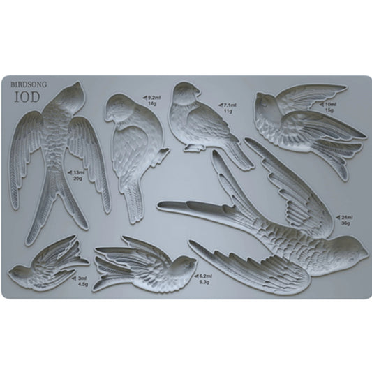IOD Birdsong Decor Mould by Iron Orchid Designs - 6x10 Silicone Mold