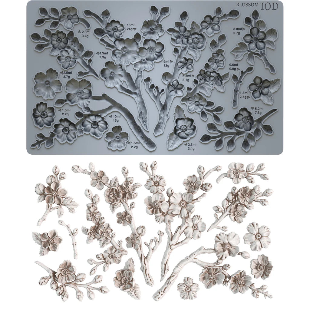 IOD Blossom Decor Mould by Iron Orchid Designs - 6x10 Silicone Mold