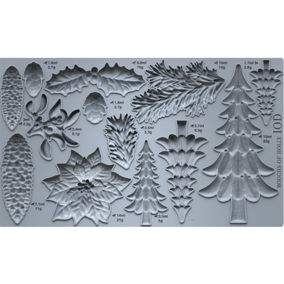 IOD Boughs Of Holly Decor Mould by Iron Orchid Designs - Winter 2026