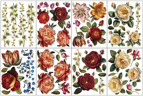 IOD Collage De Fleurs Decor Transfer - Iron Orchid Designs