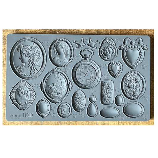 IOD Cameos Decor Mould by Iron Orchid Designs - 6x10 Silicone Mold