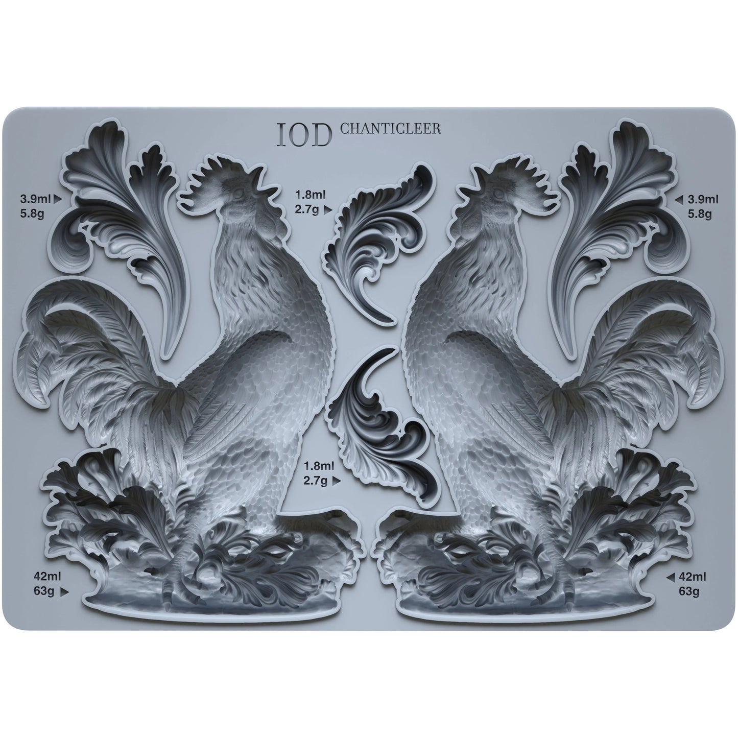 IOD Chanticleer Decor Mould by Iron Orchid Designs - 5x7 Silicone