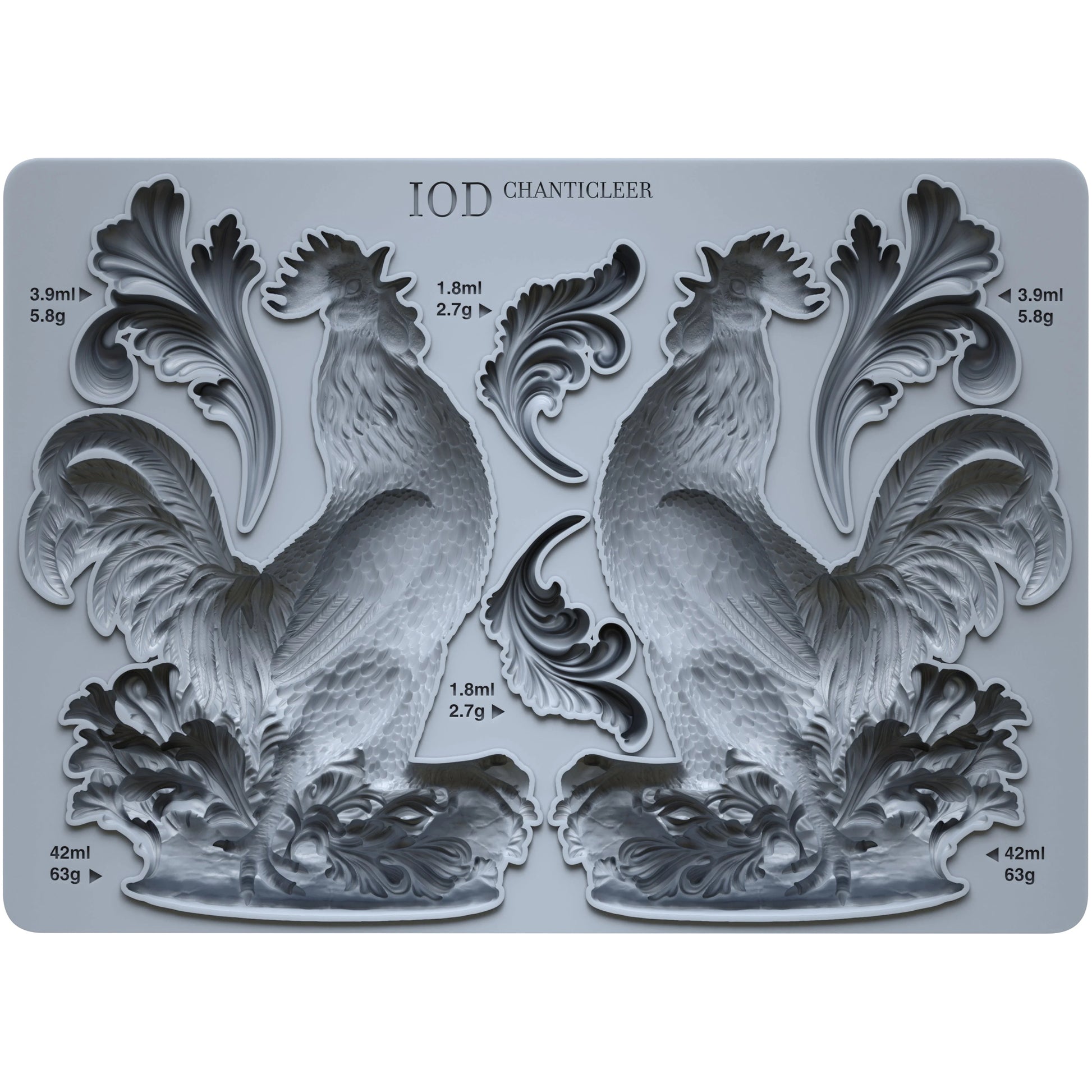 IOD Chanticleer Decor Mould by Iron Orchid Designs - 5x7 Silicone