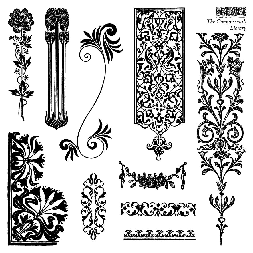 IOD Connoisseur's Library Decor Stamp by Iron Orchid Designs