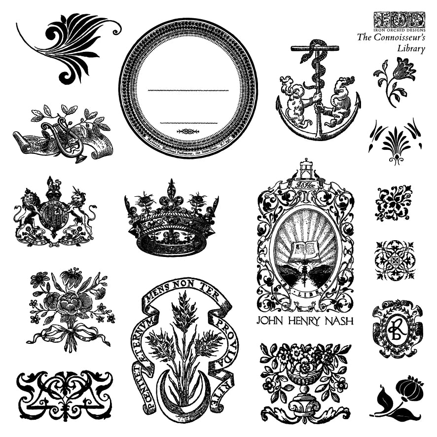 IOD Connoisseur's Library Decor Stamp by Iron Orchid Designs