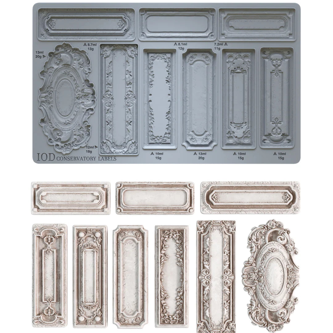 IOD Conservatory Labels Decor Mould by Iron Orchid Designs - 6x10
