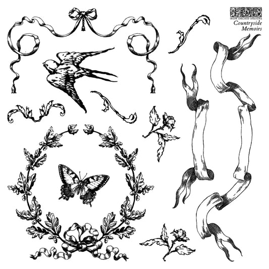 IOD Countryside Memoirs Decor Stamp by Iron Orchid Designs - 4 Sheets