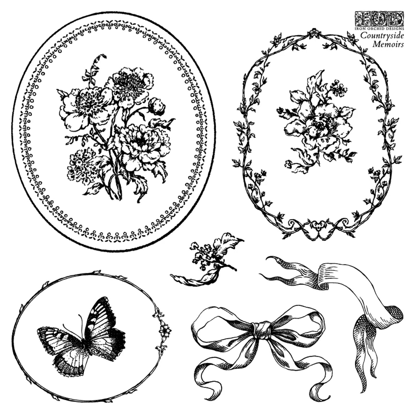 IOD Countryside Memoirs Decor Stamp by Iron Orchid Designs - 4 Sheets