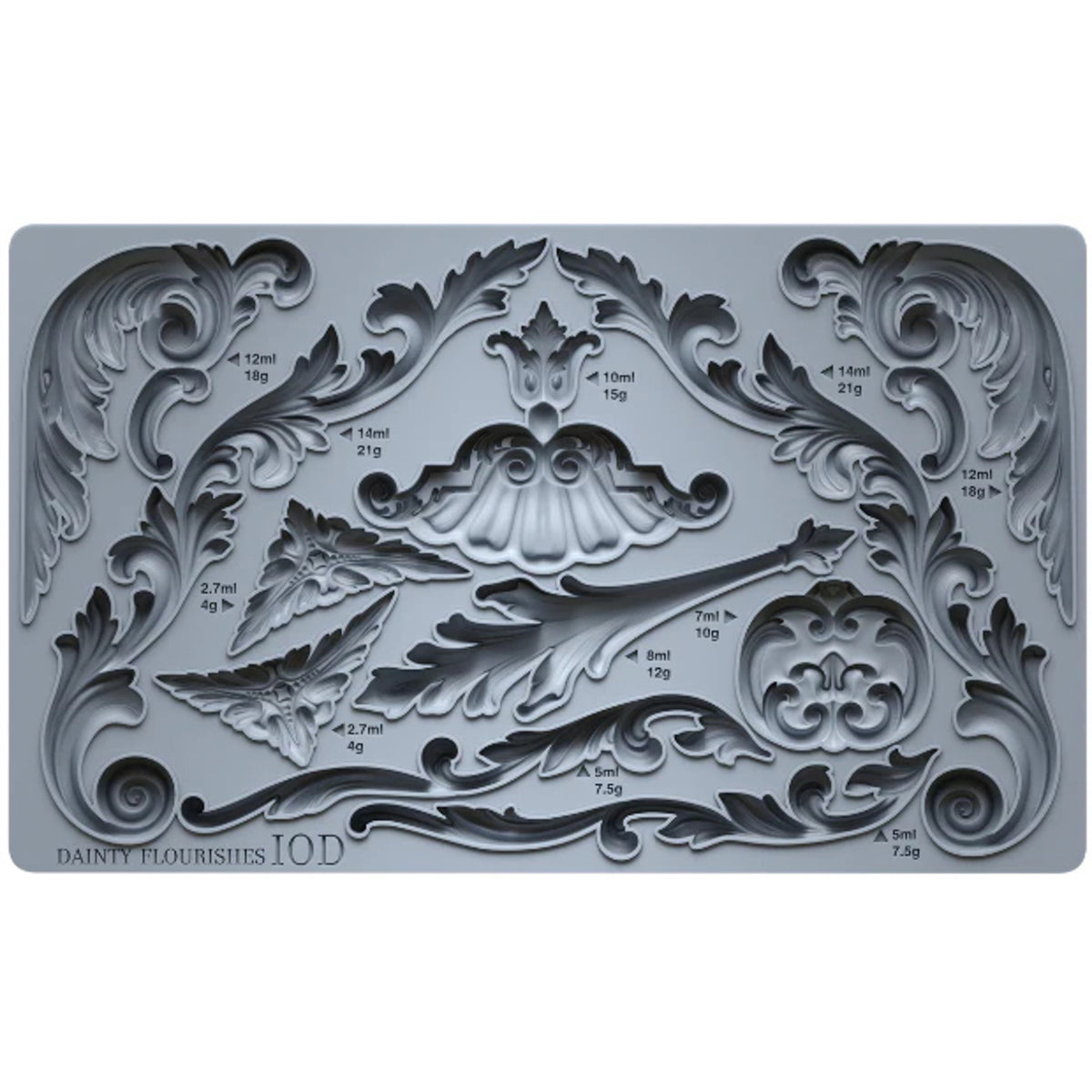 IOD Dainty Flourishes Decor Mould by Iron Orchid Designs - 6x10