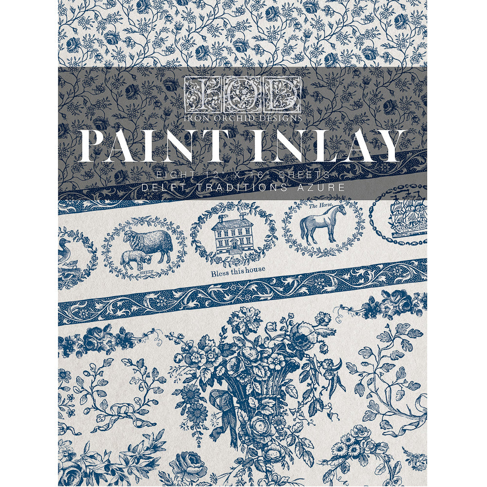 IOD Delft Traditions Azure Paint Inlay - Iron Orchid Designs