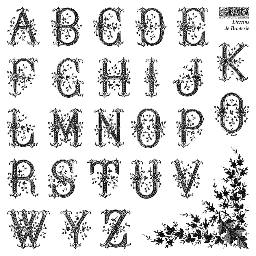 IOD Dessins De Broderie Decor Stamp by Iron Orchid Designs - 4 Sheets