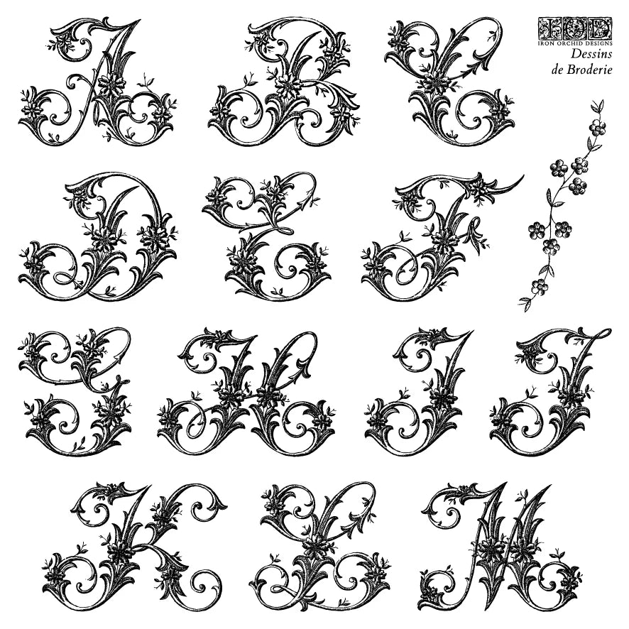 IOD Dessins De Broderie Decor Stamp by Iron Orchid Designs - 4 Sheets